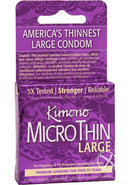 Kimono Microthin Large Condoms 3 Pack